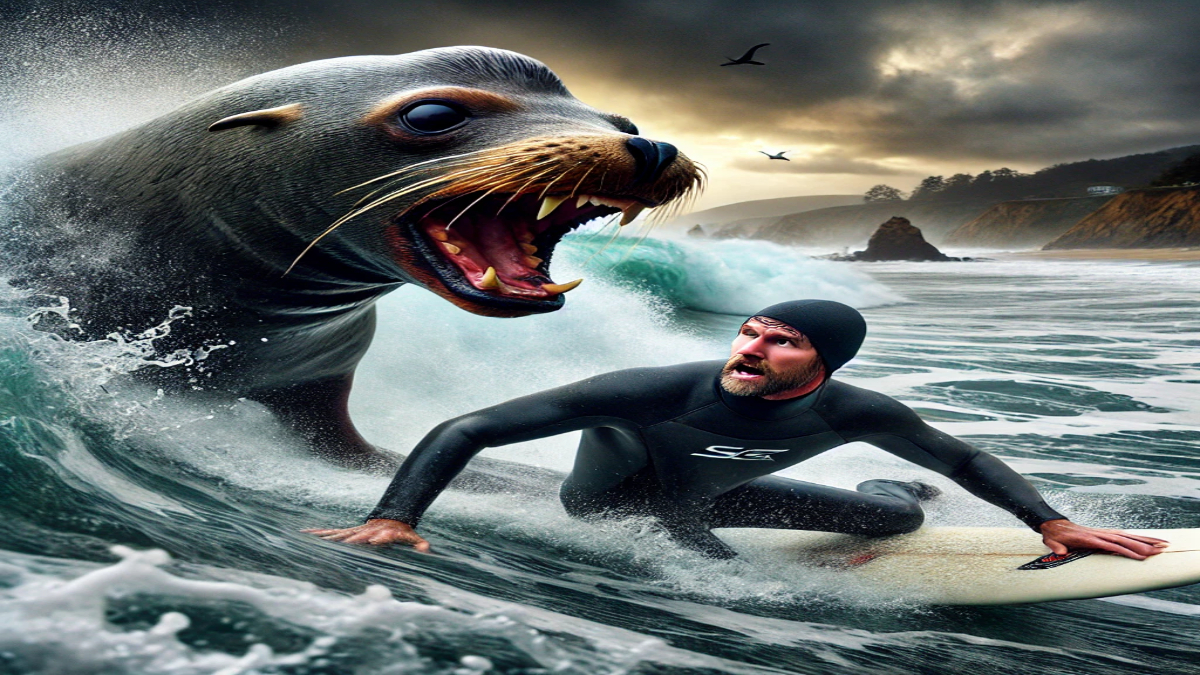Detailed World Surf League Photographer Bitten By Sea Creature Scene Art Detailed World Surf League Photographer Bitten By Sea Creature Scene Art