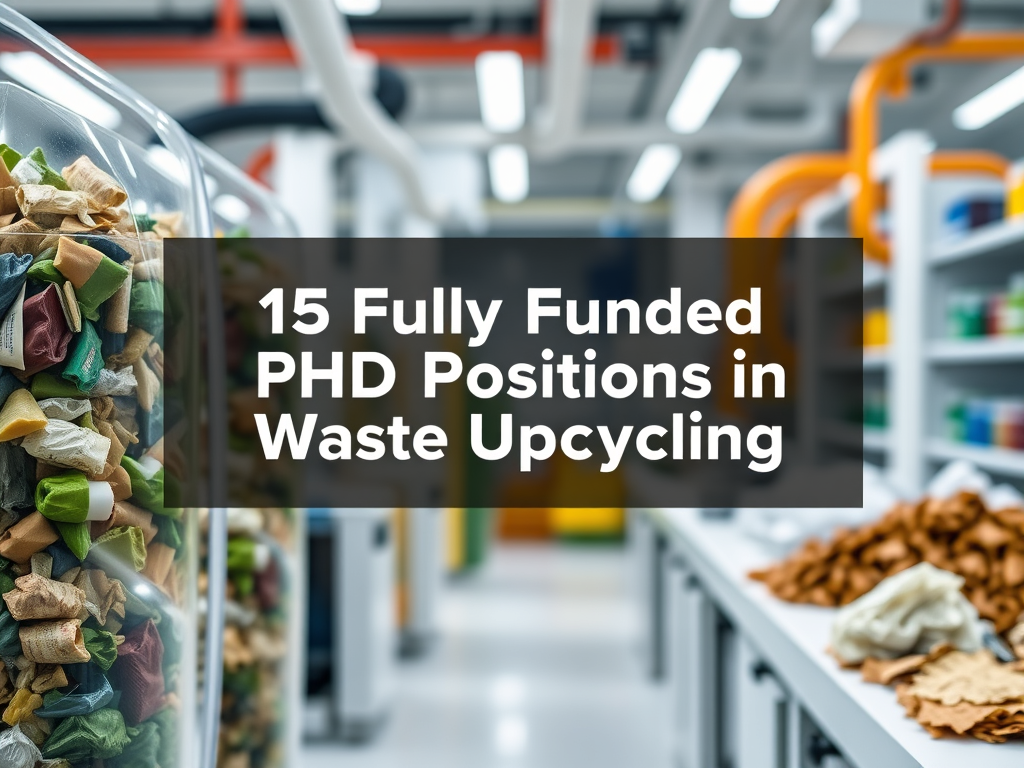 Apply Now: 15 Fully Funded PhD Positions in Waste Upcycling & Sustainable Innovation (2025–2028)
