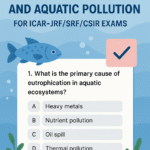 Objective questions (MCQ) on Aquatic Environment and Aquatic pollution for ICAR-JRF/SRF/CSIR Exams