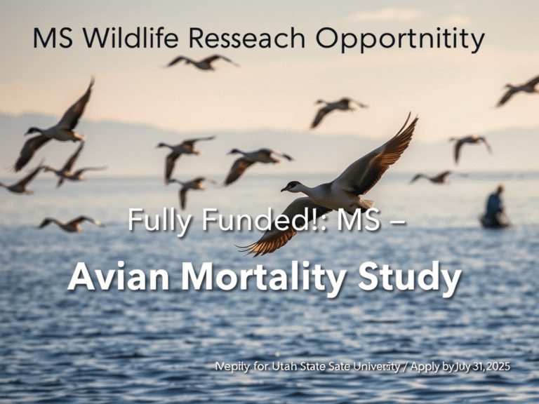 Fully Funded MS Opportunity in Avian Mortality & Botulism Research at Utah State University (Fall 2025 Intake)