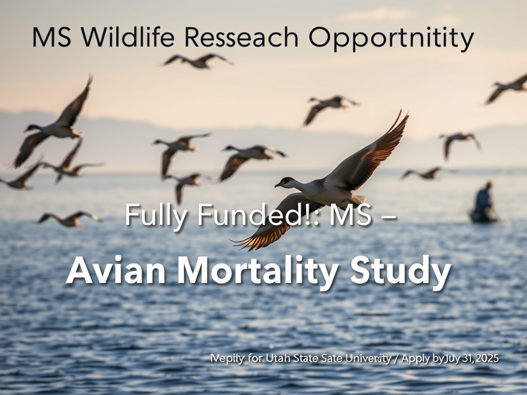 Fully Funded MS Opportunity in Avian Mortality & Botulism Research at Utah State University (Fall 2025 Intake)
