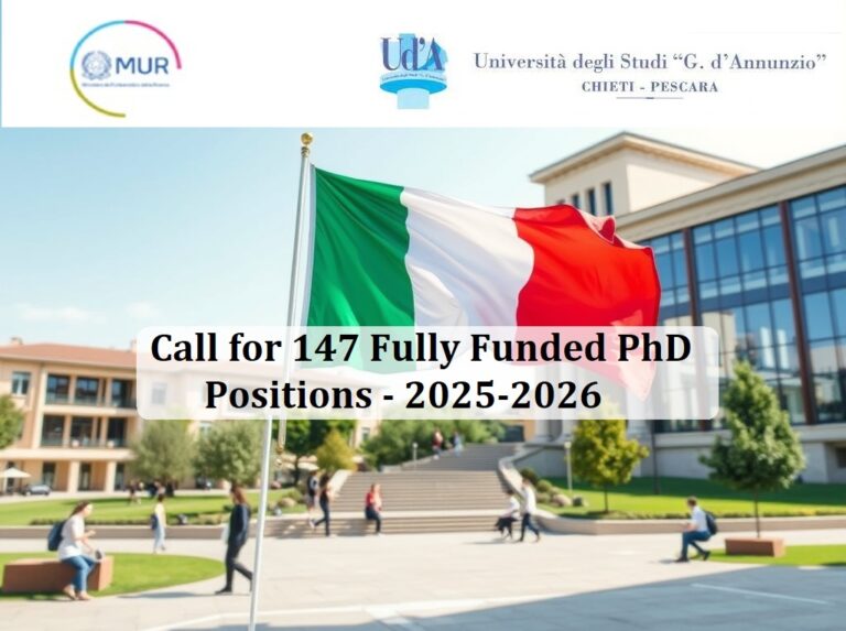 Apply Now: 147 Fully Funded PhD Positions at the University of Chieti-Pescara, Italy (2025-2026)