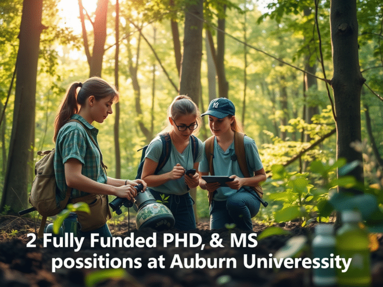 Fully Funded PhD & MS Opportunities in Forest Soils and Biogeochemistry at Auburn University, USA (2026 Intake)