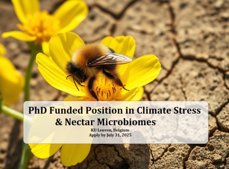Fully Funded PhD in Climate Change, Nectar Microbiomes & Pollinator Ecology – KU Leuven, Belgium