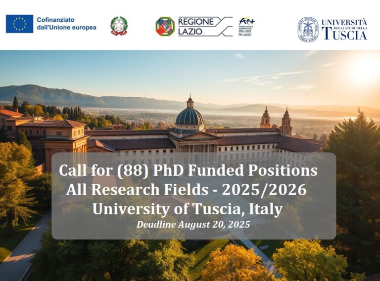 University of Tuscia, Italy – 88 Fully Funded PhD Positions Across All Research Fields (2025/26) | Apply by August 20, 2025