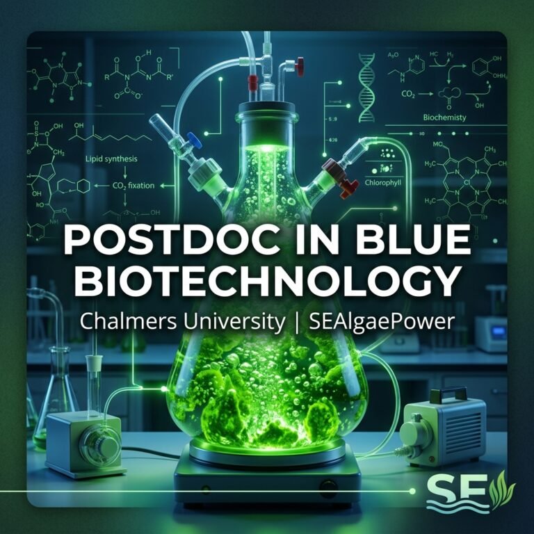 Postdoctoral Fellowship in Blue Biotechnology and Algal Proteins at Chalmers University, Sweden