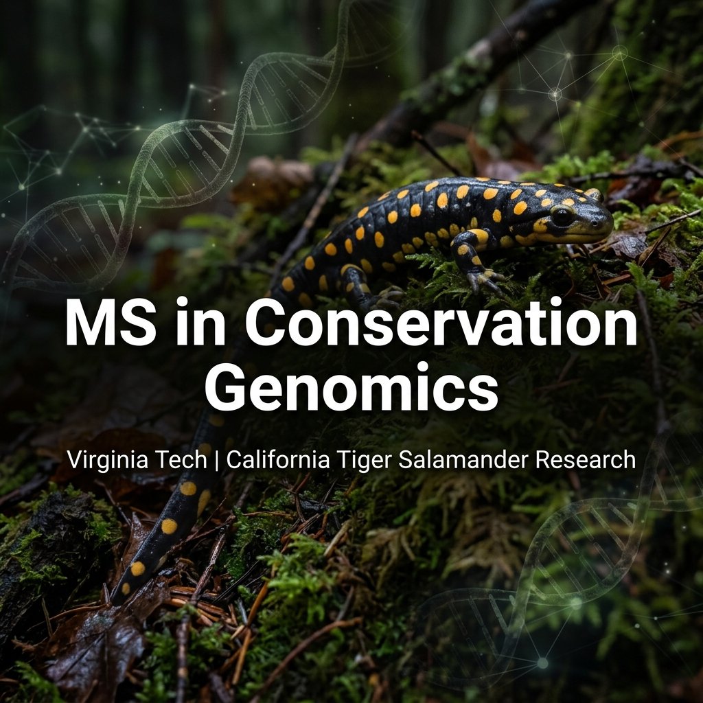 Fully Funded M.S. Assistantship in Conservation Genomics and Genetic Rescue at Virginia Tech