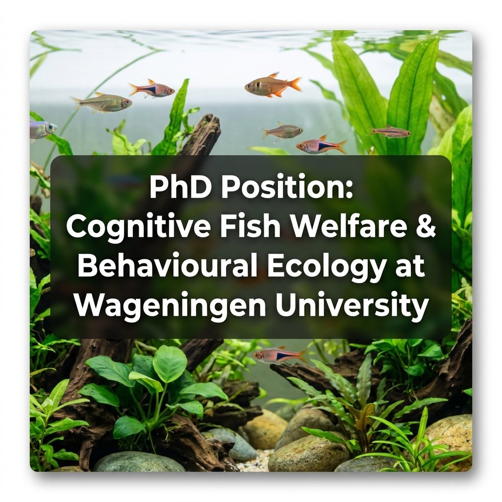 Fully Funded PhD in Behavioural Ecology and Cognitive Fish Welfare at Wageningen University