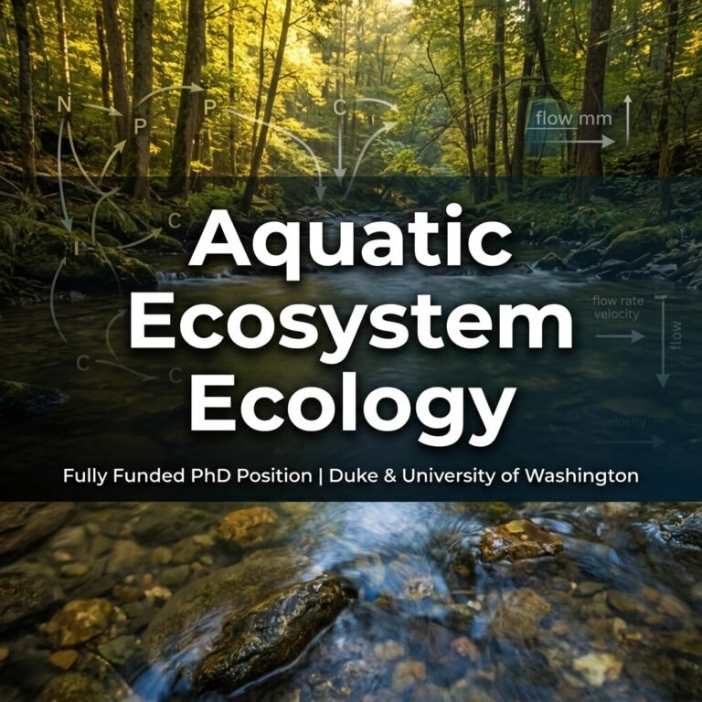Fully Funded PhD Position in Aquatic Ecology – Duke University & University of Washington, USA