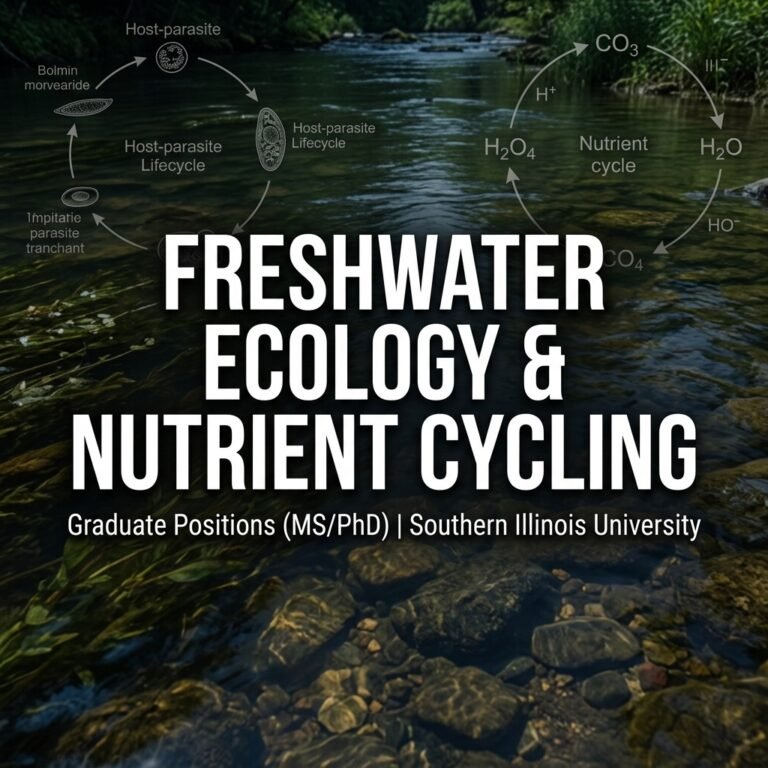 Graduate Student Opportunities (MS/PhD) in Freshwater Ecology at Southern Illinois University, USA