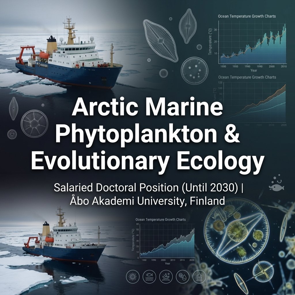 Salaried Doctoral Researcher Position in Arctic Marine Phytoplankton & Evolutionary Ecology at Åbo Akademi University, Finland