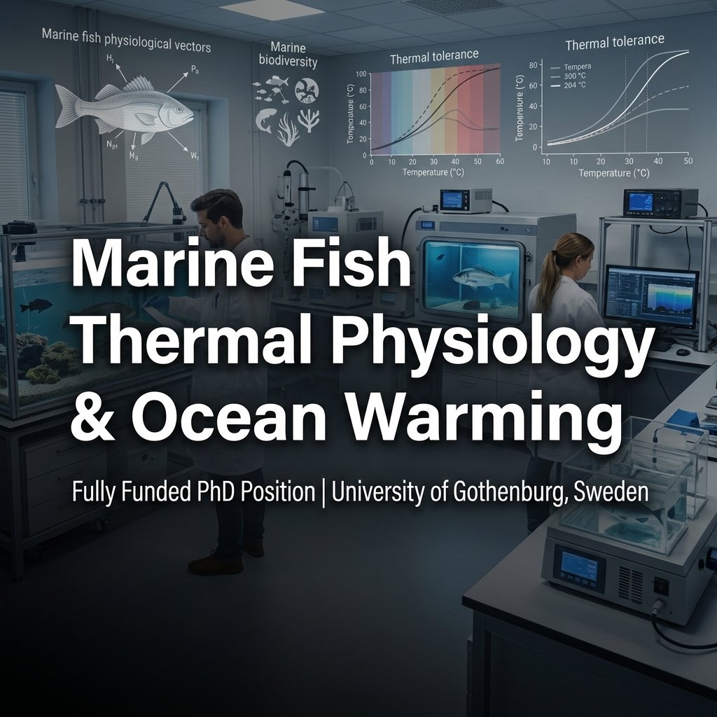 Fully Funded PhD Position in Marine Fish Thermal Physiology & Ocean Warming at University of Gothenburg, Sweden