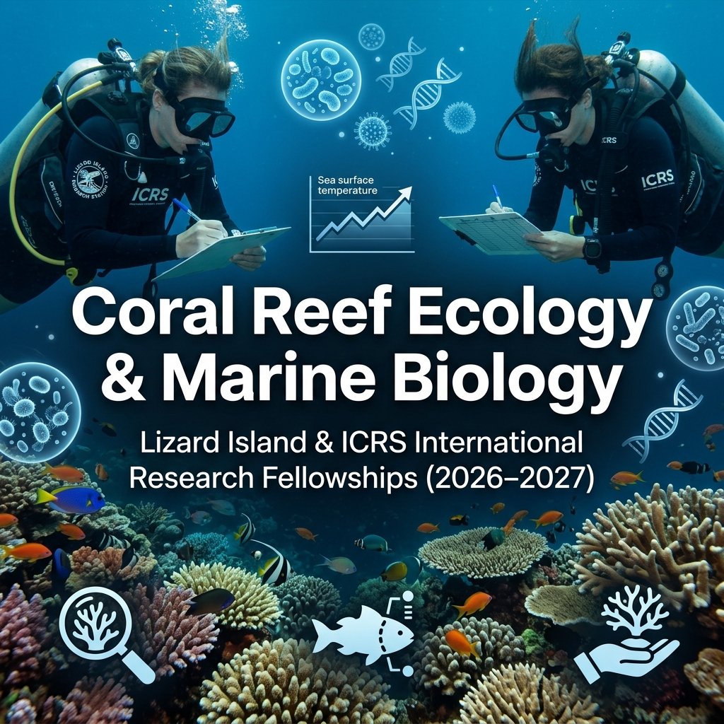 Lizard Island & ICRS International Research Fellowships in Coral Reef Ecology & Marine Biology (2026–2027)