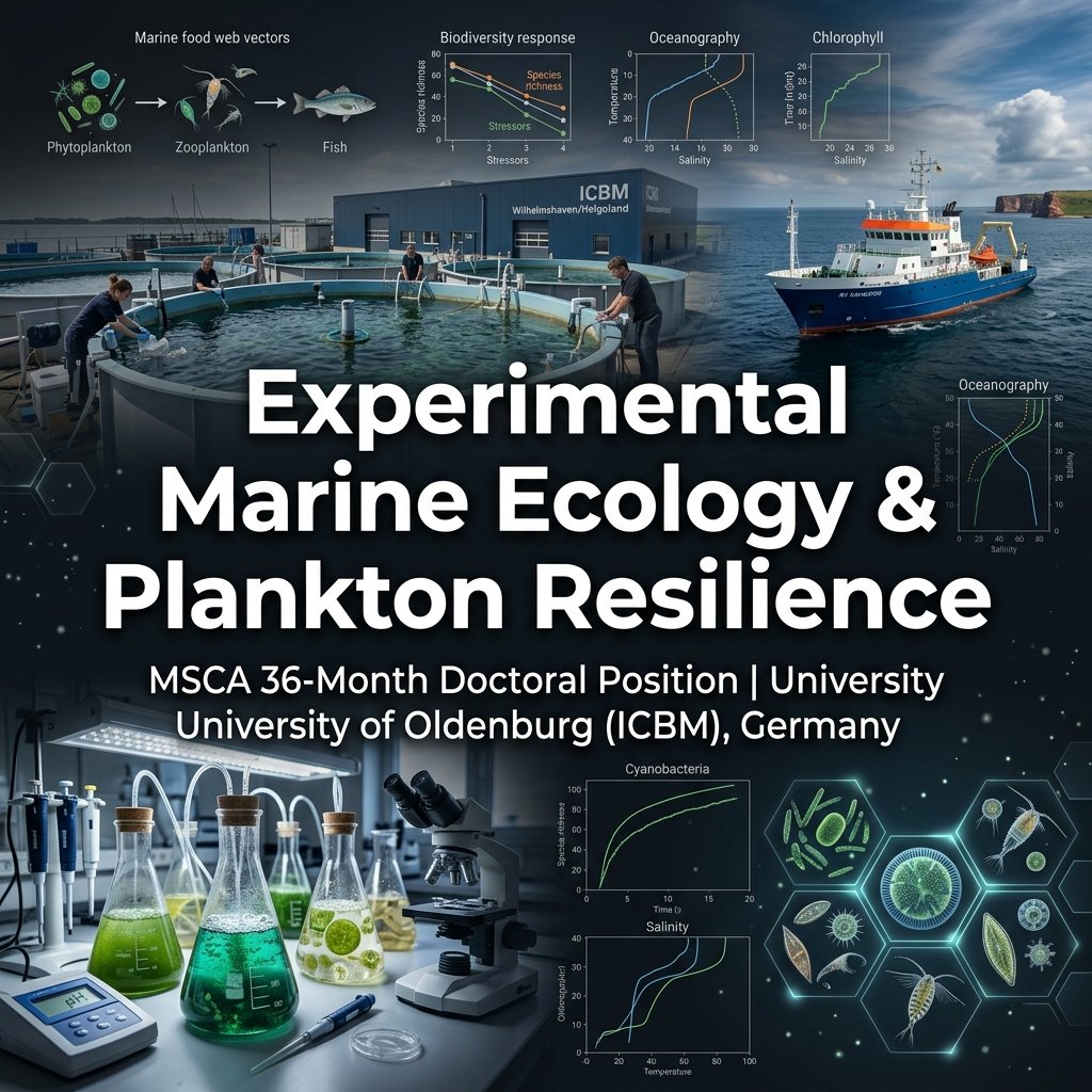 MSCA Doctoral Candidate Position in Experimental Marine Ecology & Plankton Resilience at University of Oldenburg, Germany