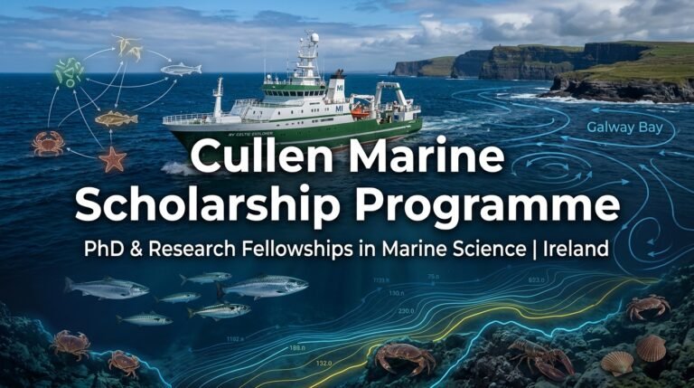 Marine Institute Cullen Scholarship Programme: PhD & Research Fellowships in Marine Science, Ireland (2026–2027)