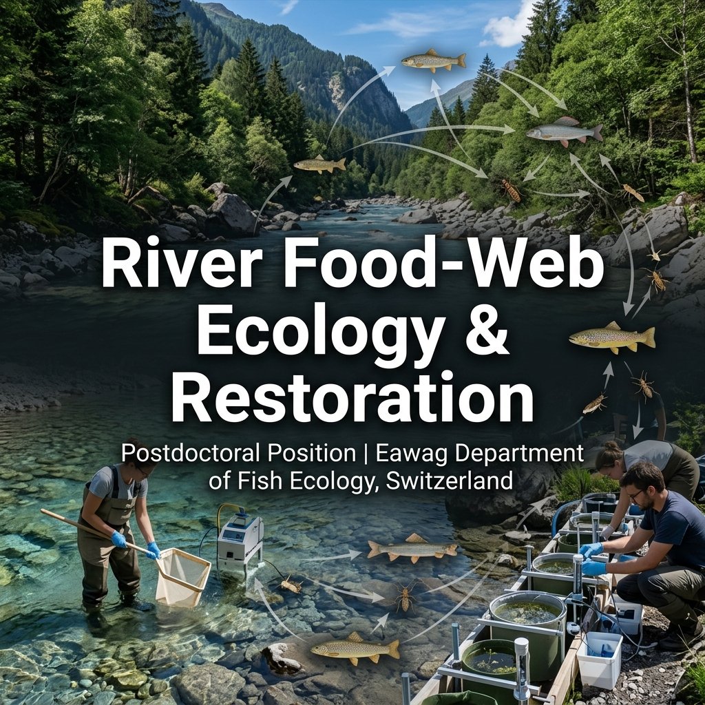 Postdoctoral Position in River Food-Web Ecology & Fish Habitat Restoration at Eawag, Switzerland