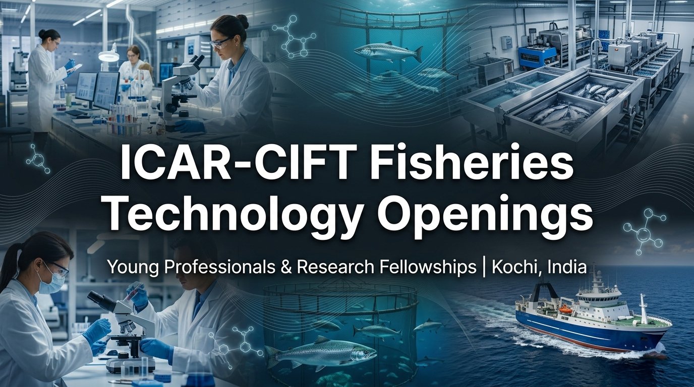 ICAR-CIFT Research Fellowships & Young Professional Positions in Fish Processing & Harvest Technology (2026–2027)