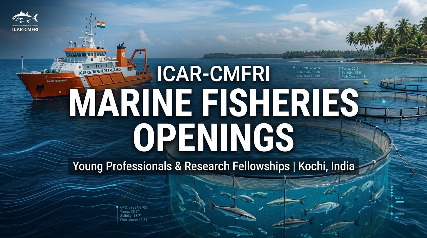 ICAR-CMFRI Research Fellowships & Young Professional Positions in Marine Fisheries Science (2026–2027)
