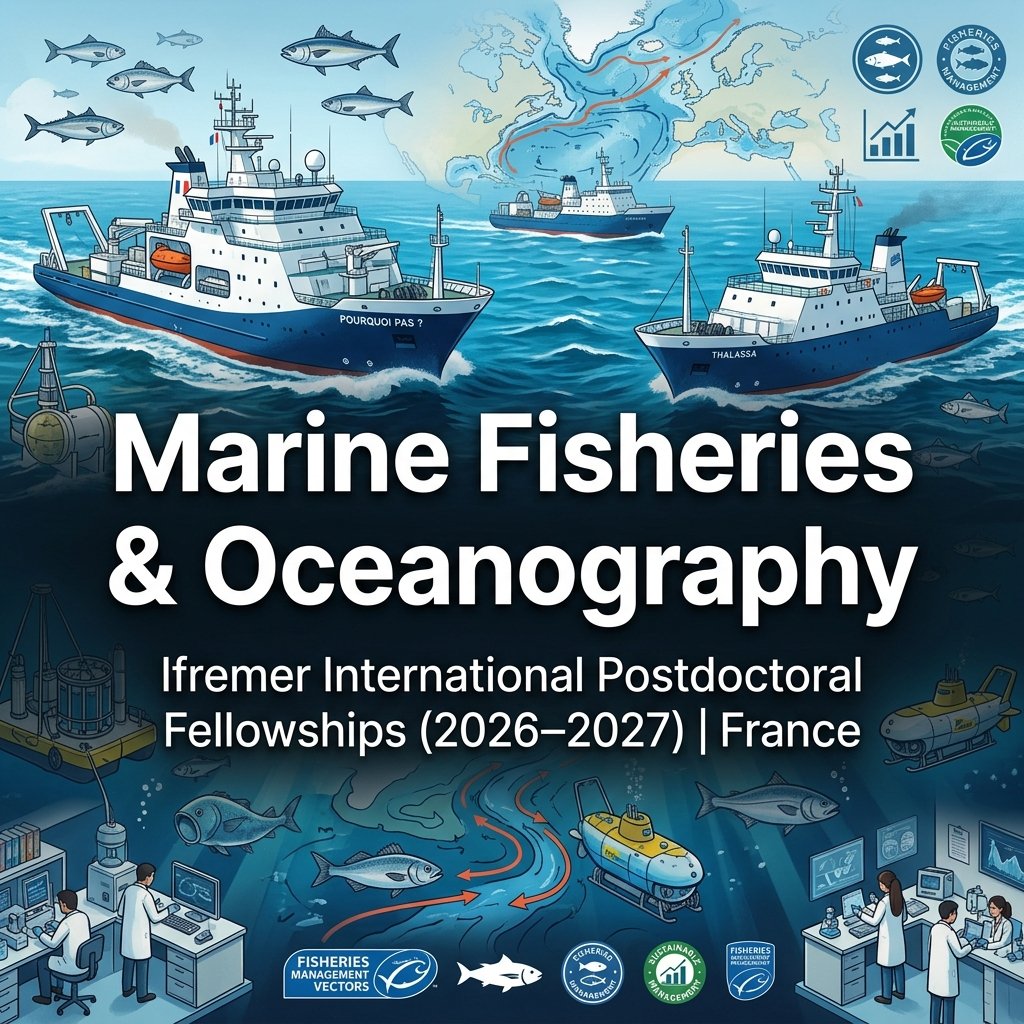 Ifremer International Postdoctoral Research Fellowships in Marine Fisheries & Oceanography (2026–2027)