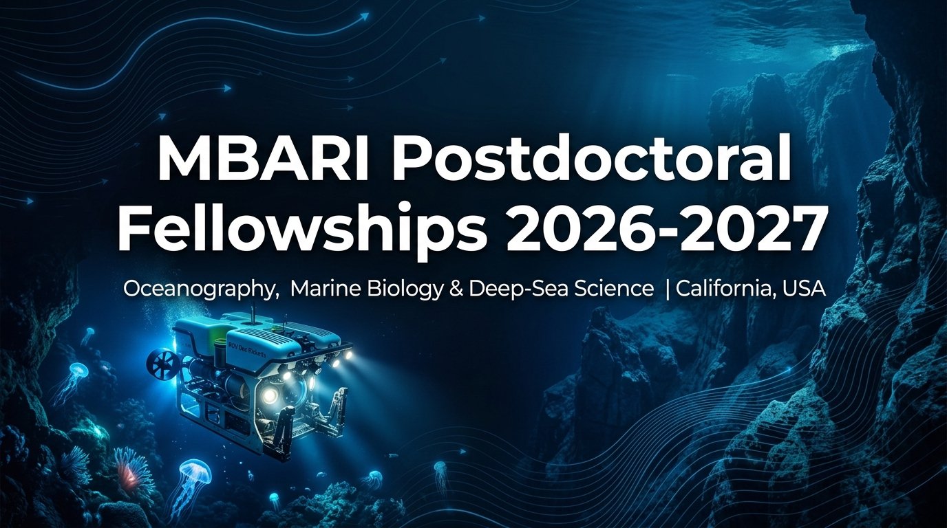 MBARI Postdoctoral Fellowships in Oceanography, Marine Biology & Deep-Sea Science (2026–2027)