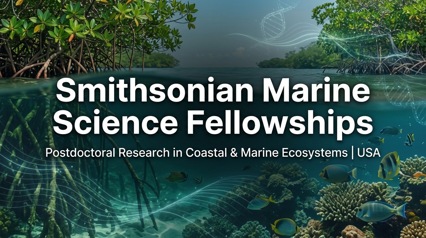 Smithsonian Marine Science Network Postdoctoral Fellowships in Coastal & Marine Ecosystems (2026–2027)