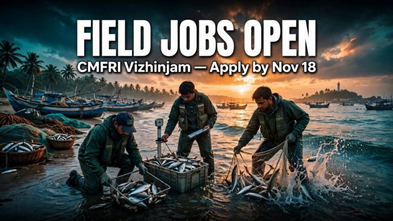 CMFRI Hiring 2 Field Assistants: Apply by Nov 18!