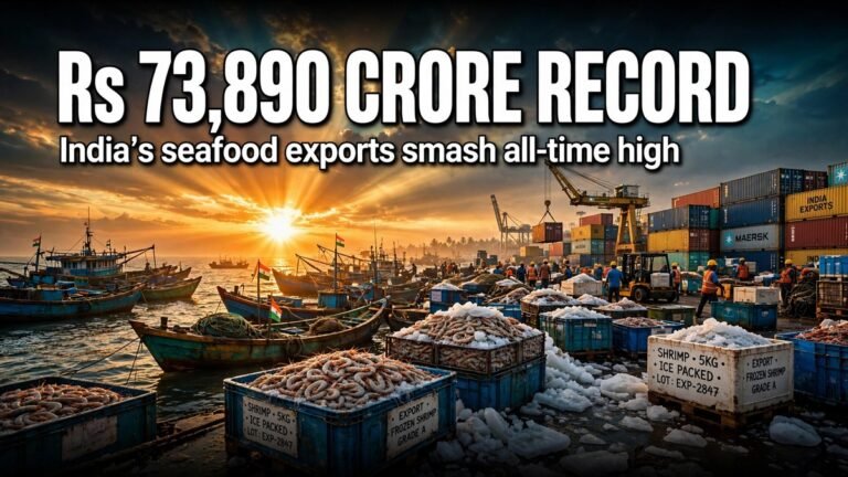 India’s Seafood Exports Hit ₹73,890 Crore Record