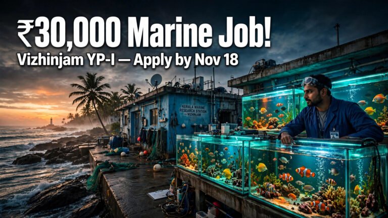 CMFRI Vizhinjam YP-I: ₹30,000/Month, Apply by Nov 18