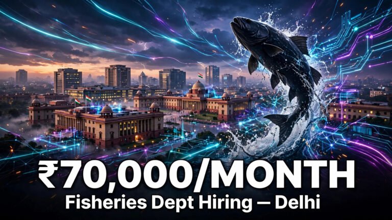 Fisheries Dept Jobs: ₹70,000/Month — Deadline Oct 28!