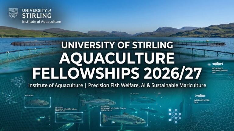 University of Stirling Institute of Aquaculture Postdoctoral & PhD Fellowships 2026/27