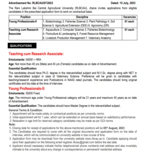 Teaching Job  Opportunities in Fisheries and Aquaculture