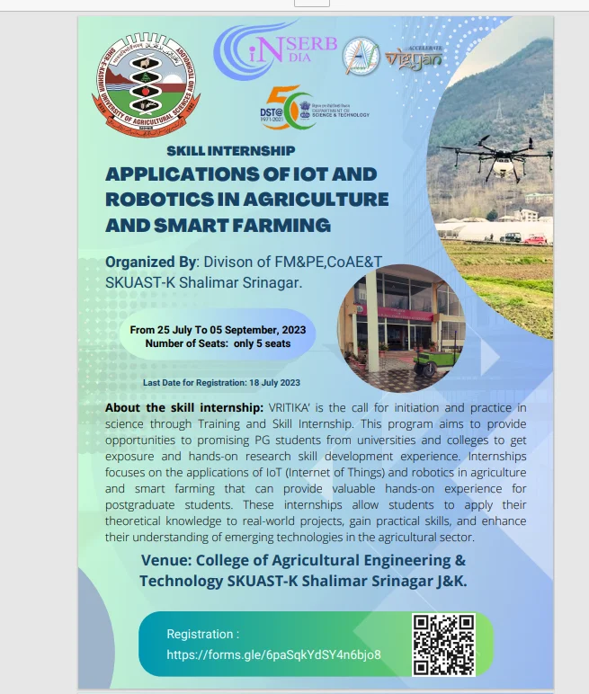 Training Program on  IOT and Robotics in Agriculture and Smart Farming
