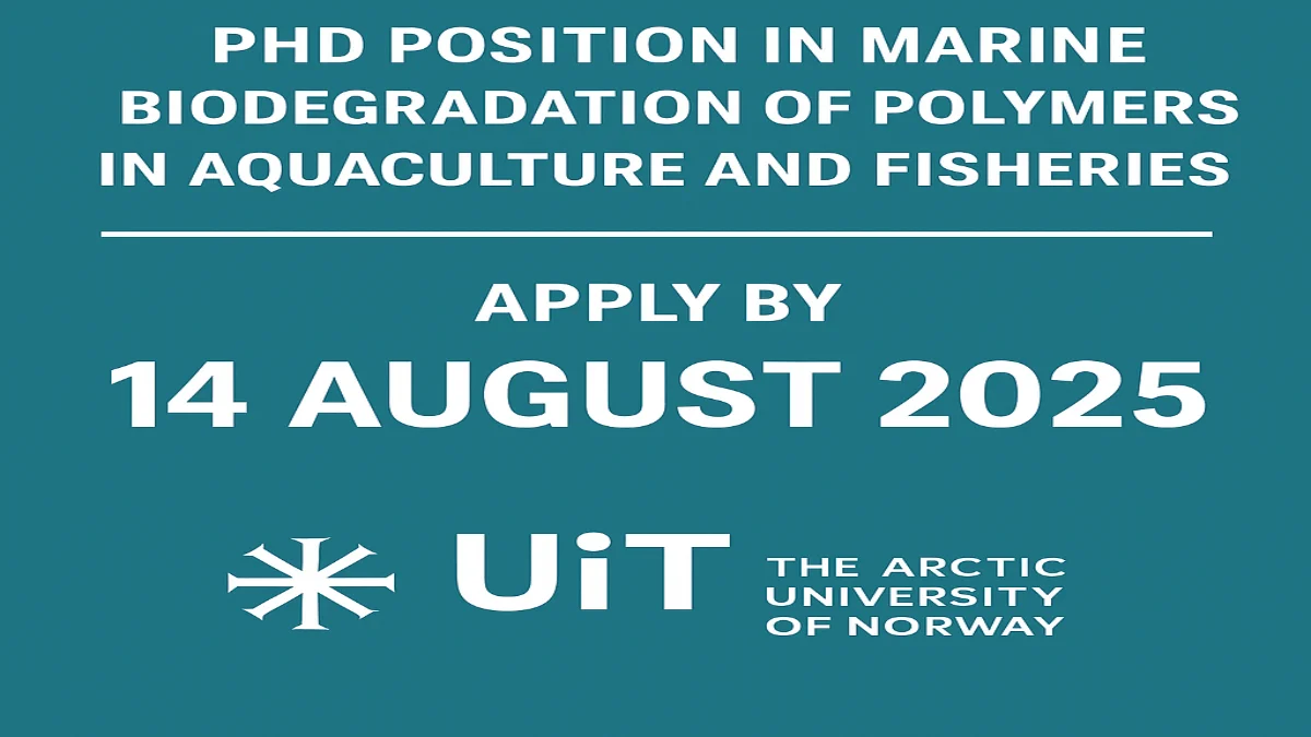 PhD Position in Marine Biodegradation of Polymers in Aquaculture and Fisheries – UiT The Arctic University of Norway (Apply by 14 August 2025)