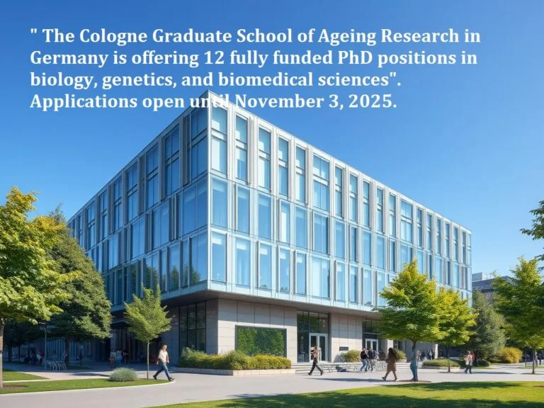 12 Fully Funded PhD Positions in Ageing Research at Cologne Graduate School, Germany (2026 Intake)