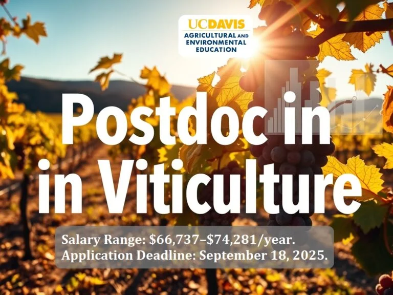 Postdoctoral Research Opportunity in Viticulture at UC Davis, USA – Apply Now
