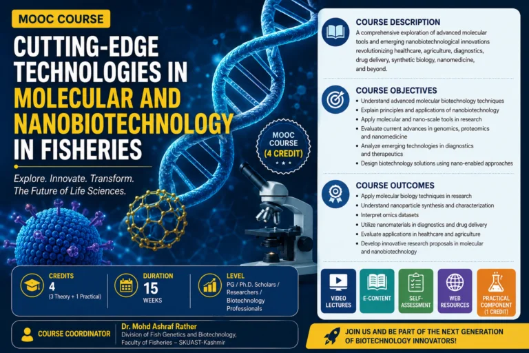 MOOC Course 2: CUTTING-EDGE TECHNOLOGIES IN MOLECULAR AND NANOBIOTECHNOLOGYIN FISHERIES