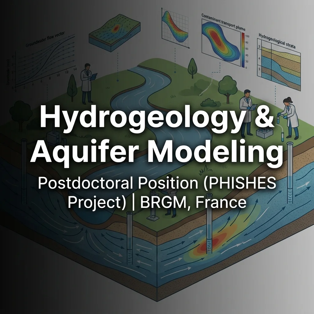 Postdoctoral Researcher in Hydrogeology & Aquifer Modeling (PHISHES Project) at BRGM, France