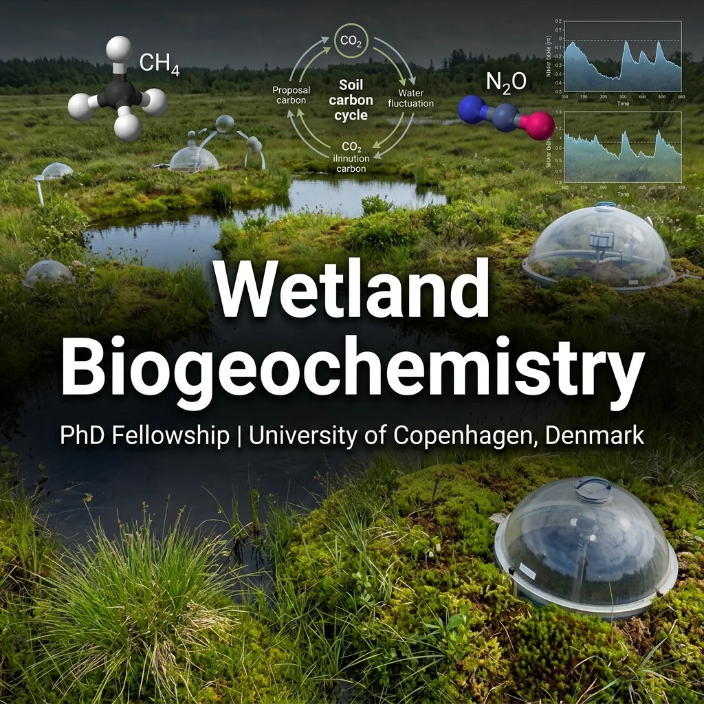 PhD Fellowship in Wetland Restoration, Peatland Biogeochemistry & Soil Science at University of Copenhagen, Denmark