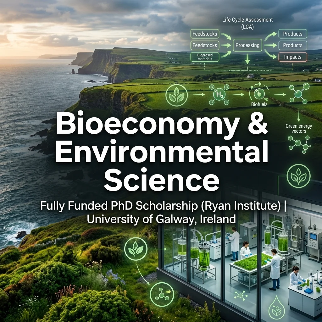 PhD Scholarship in Sustainable Biorefinery & Environmental Bioeconomy (Ryan Institute) at University of Galway, Ireland