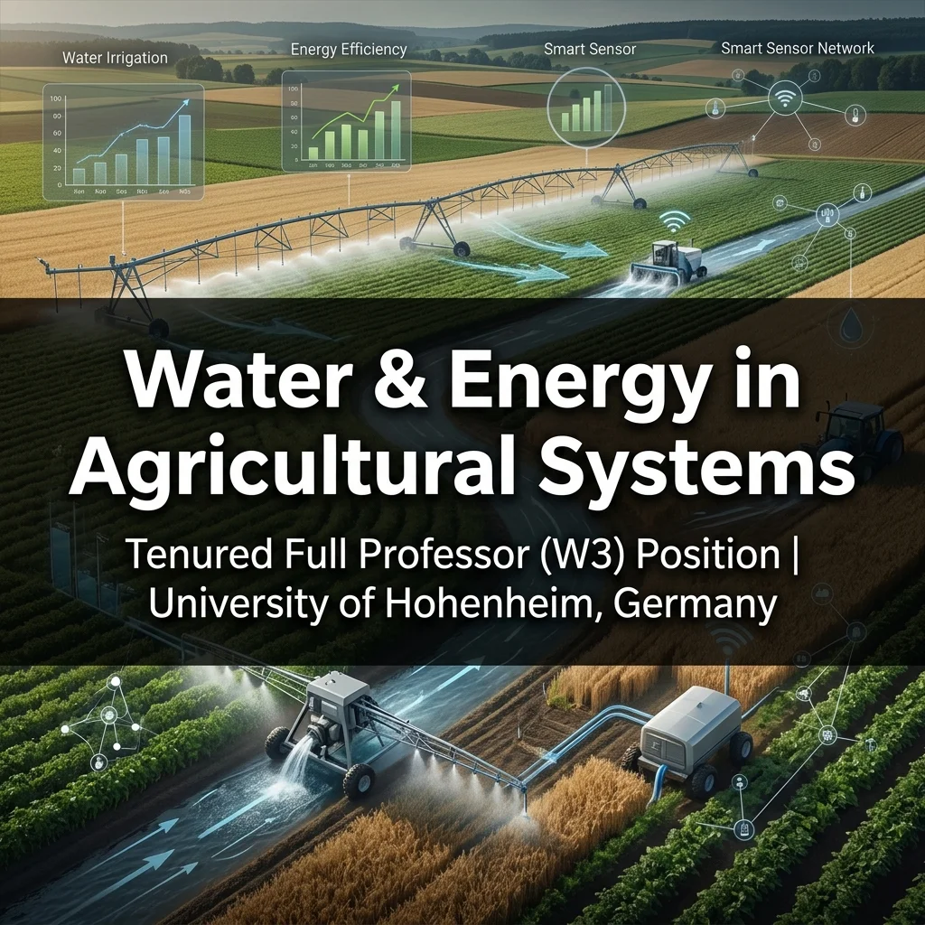 Tenured Full Professor (W3) in Sustainable Water & Energy Use in Agricultural Systems at University of Hohenheim, Germany