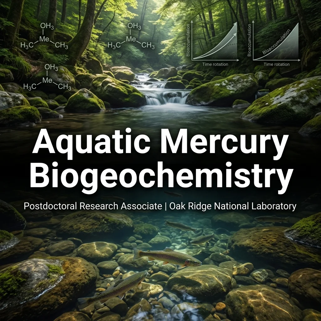 Postdoctoral Research Associate in Aquatic Mercury Biogeochemistry at Oak Ridge National Laboratory, USA