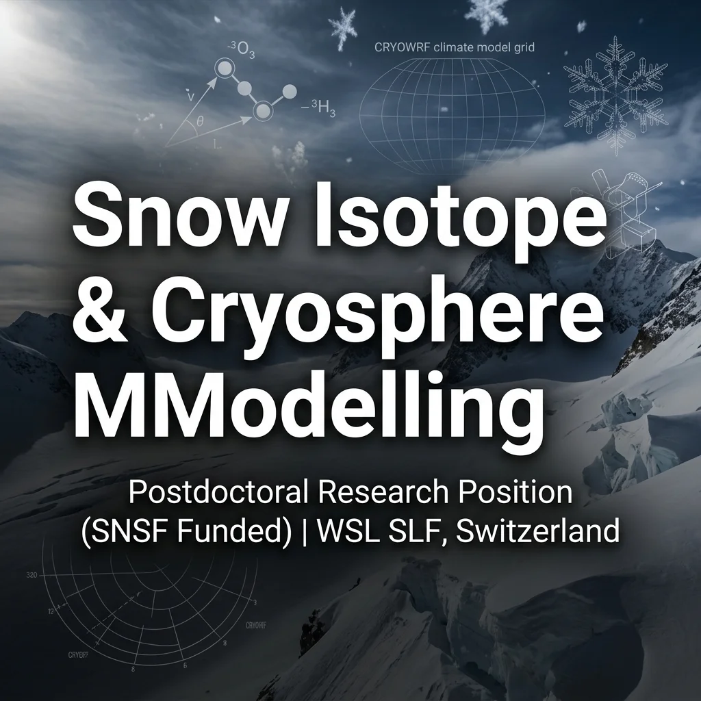 Postdoctoral Position in Snow Isotope Modelling & Cryosphere Dynamics at WSL Institute SLF, Switzerland