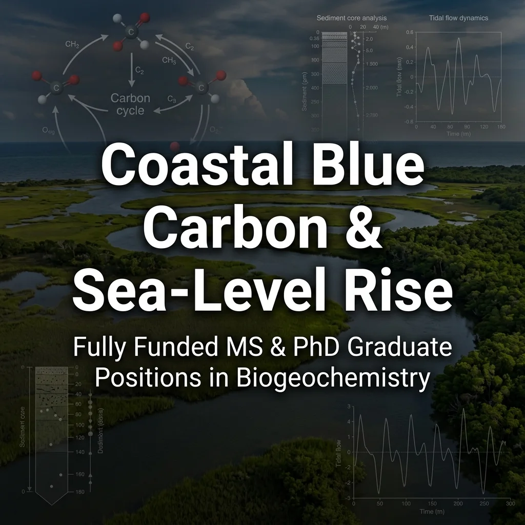 Fully Funded MS & PhD Graduate Positions in Coastal Blue Carbon, Sea-Level Rise & Estuarine Biogeochemistry