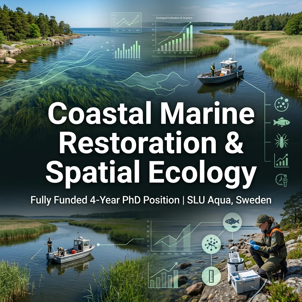 Fully Funded PhD Position in Coastal Marine Restoration Planning & Spatial Ecology at SLU, Sweden